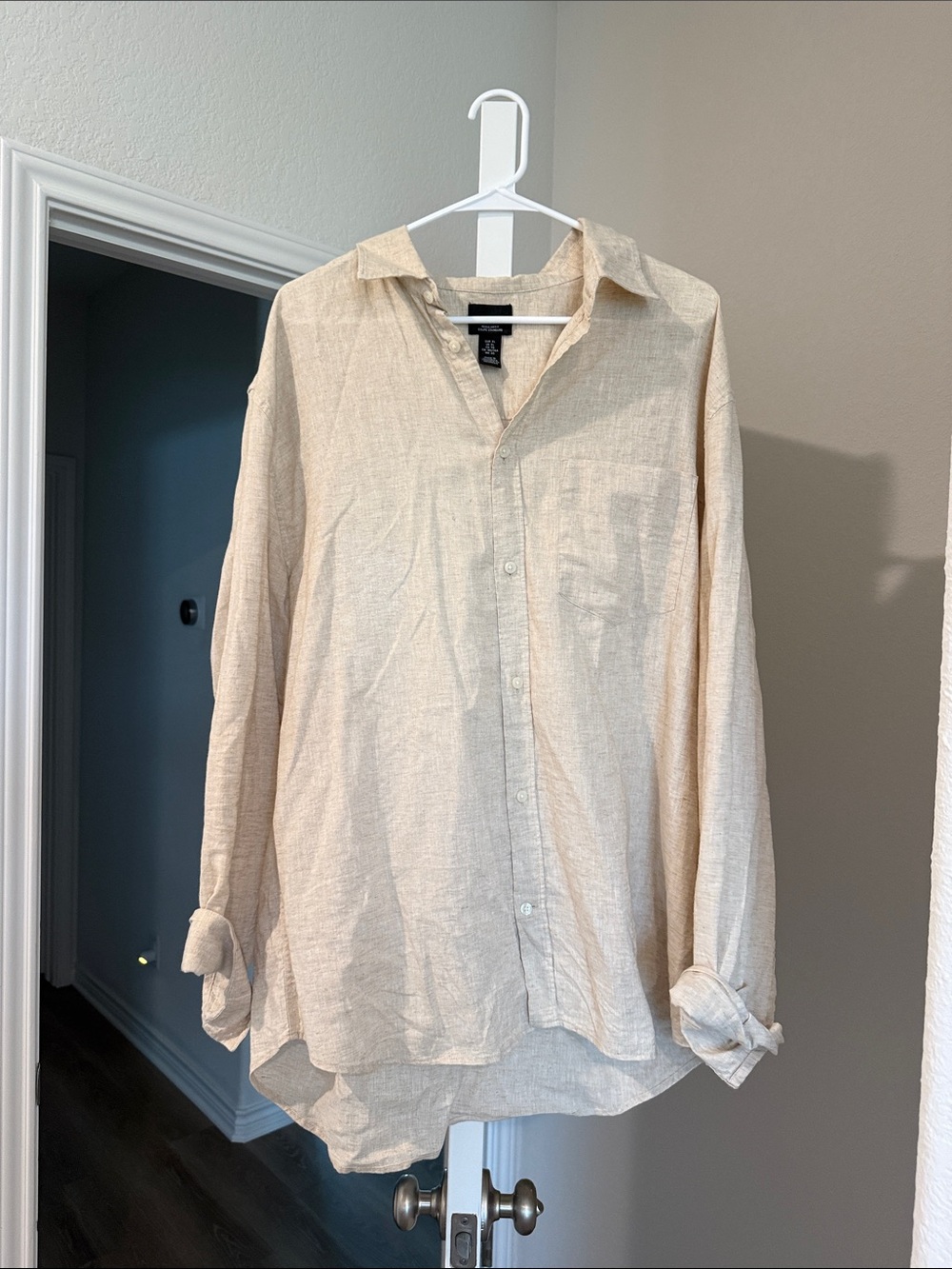 Lightweight Beige Button-Up Shirt